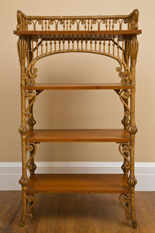 Beautiful Victorian Bookcase in natural finish with quarter sawn oak shelves.