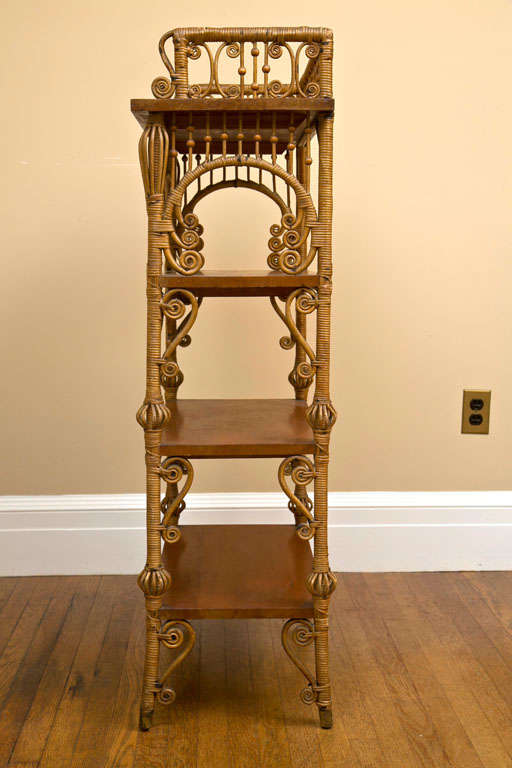 Antique Victorian Wicker Bookcase For Sale at 1stDibs vintage wicker
