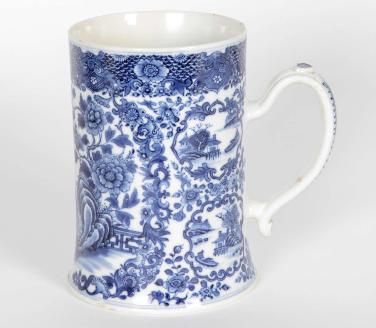 Chinese Export blue and white tankard