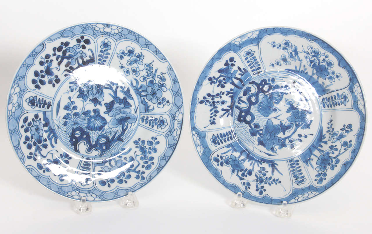 A pair of Chinese export blue and white plates 18th Century