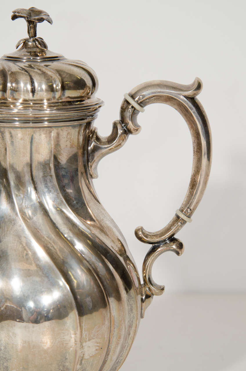 Silvered Metal Coffee Pot For Sale at 1stDibs