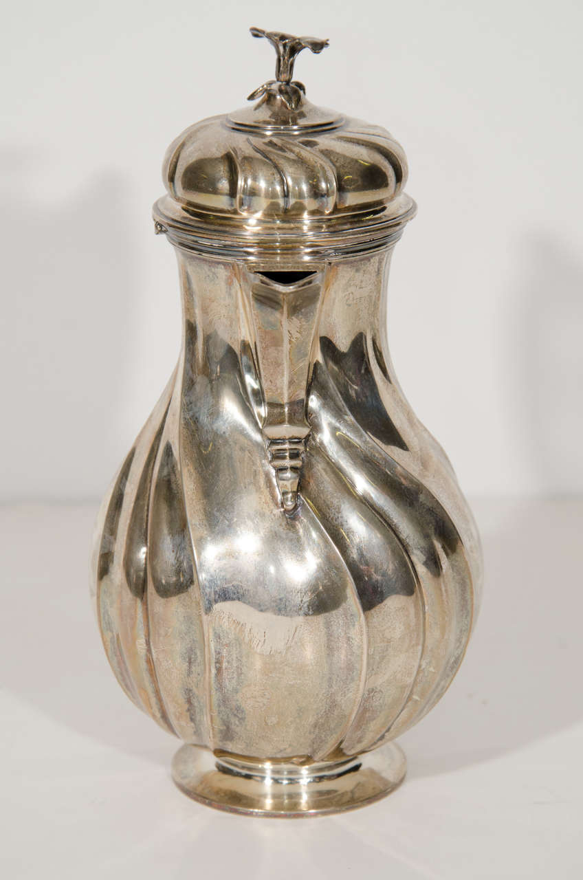 Silvered Metal Coffee Pot For Sale at 1stDibs