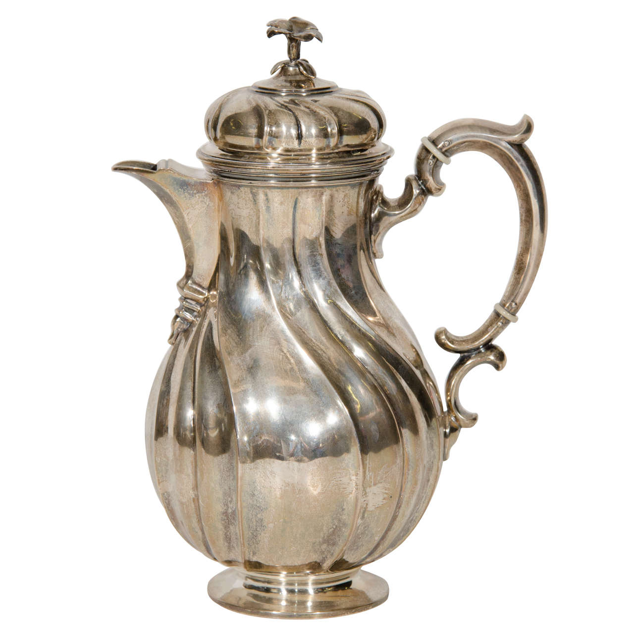 Silvered Metal Coffee Pot For Sale at 1stDibs