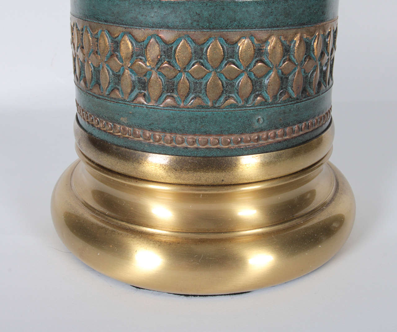 Mid-Century Modern Marbro Jade Green Ceramic Lamps