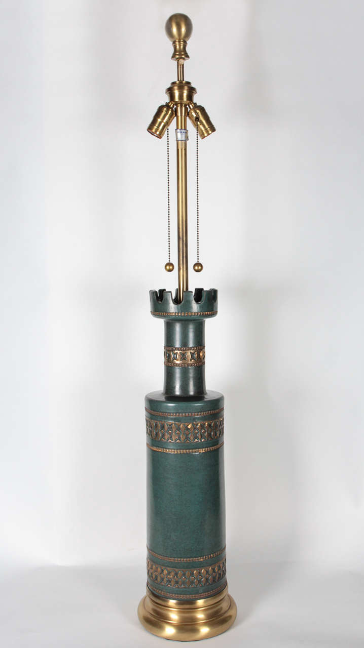 Marbro Jade Green Ceramic Lamps In Excellent Condition In New York, NY