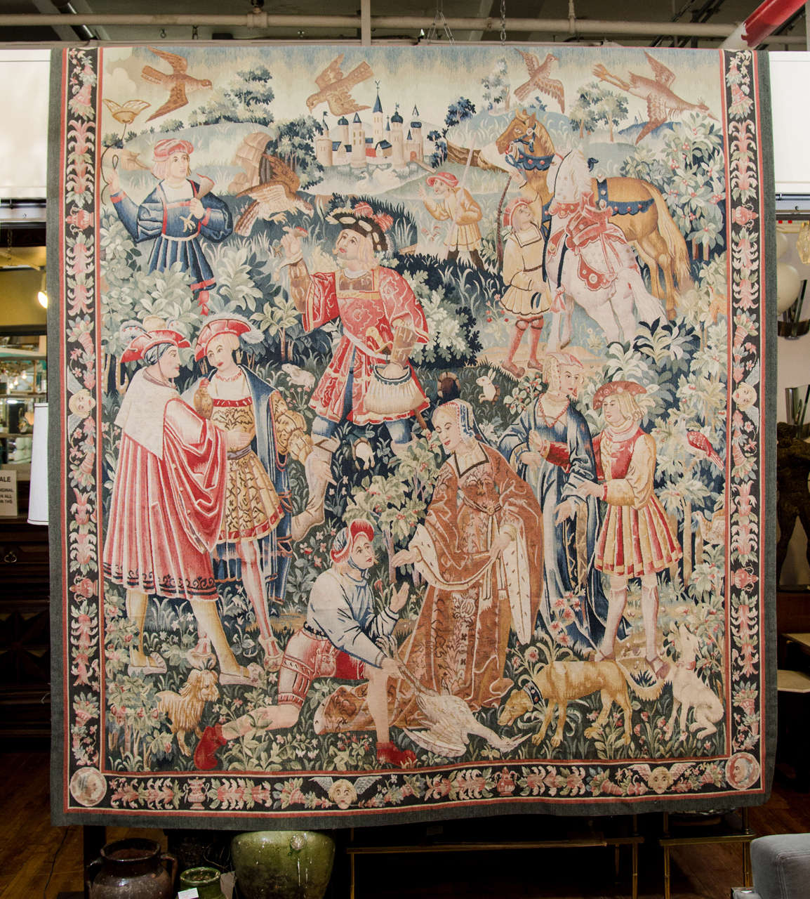 Unknown A Vintage Tapestry with Medieval Themes