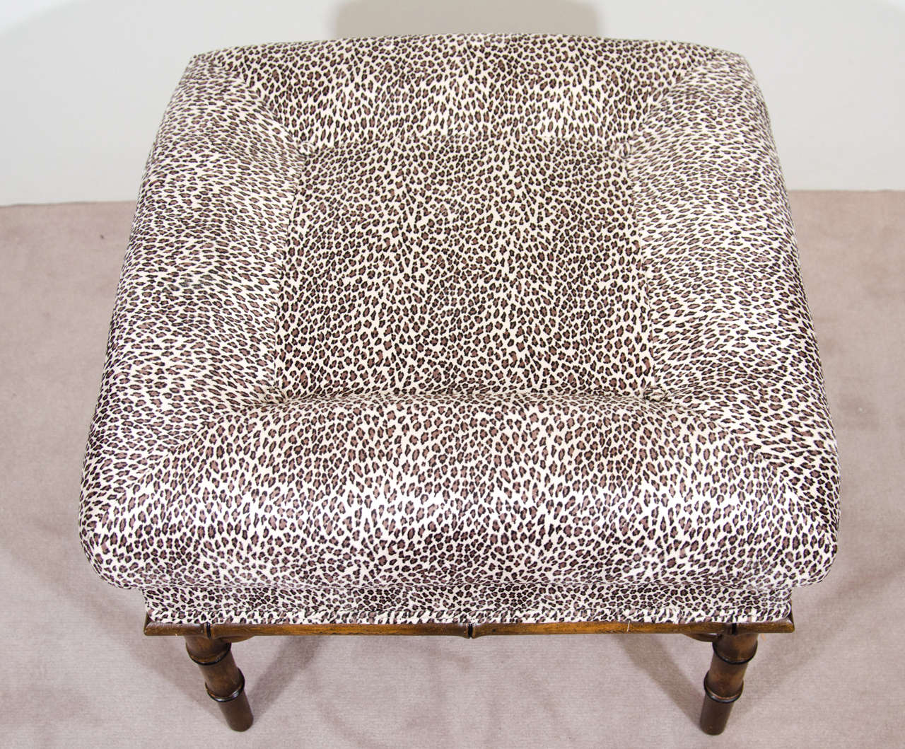 Pair of Mid Century Stools in Leopard Print In Good Condition In New York, NY