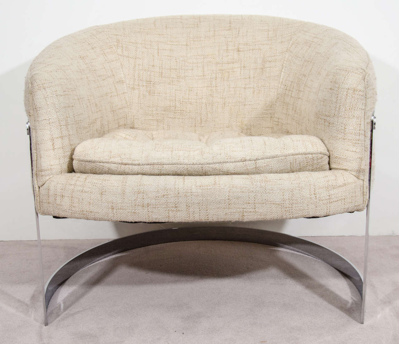 Pair of Mid Century Barrel Back Chairs by Milo Baughman