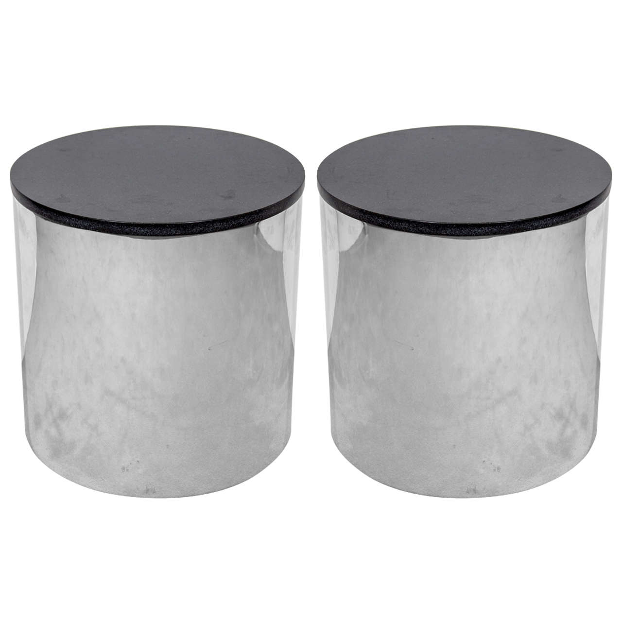 Pair Of Mid Century Chrome And Granite Drum Tables At Stdibs - Pair Of Mid Century Chrome And Granite Drum Tables pair of mid century chrome and granite drum tables at stdibs - pair of mid century chrome and granite drum tables
