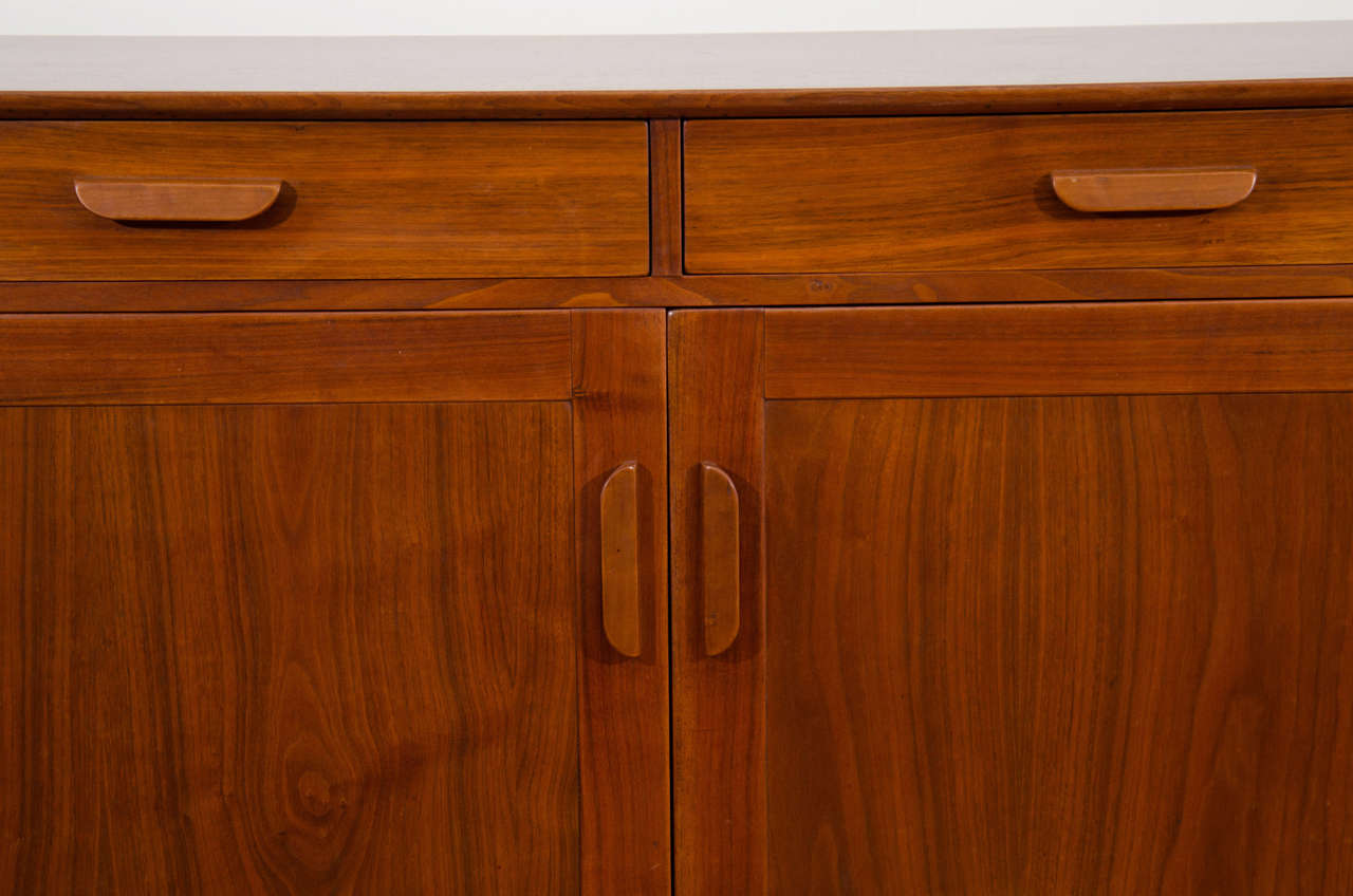 Mid-Century Modern A Mid Century Teak Sideboard with Two Drawers and Cabinet
