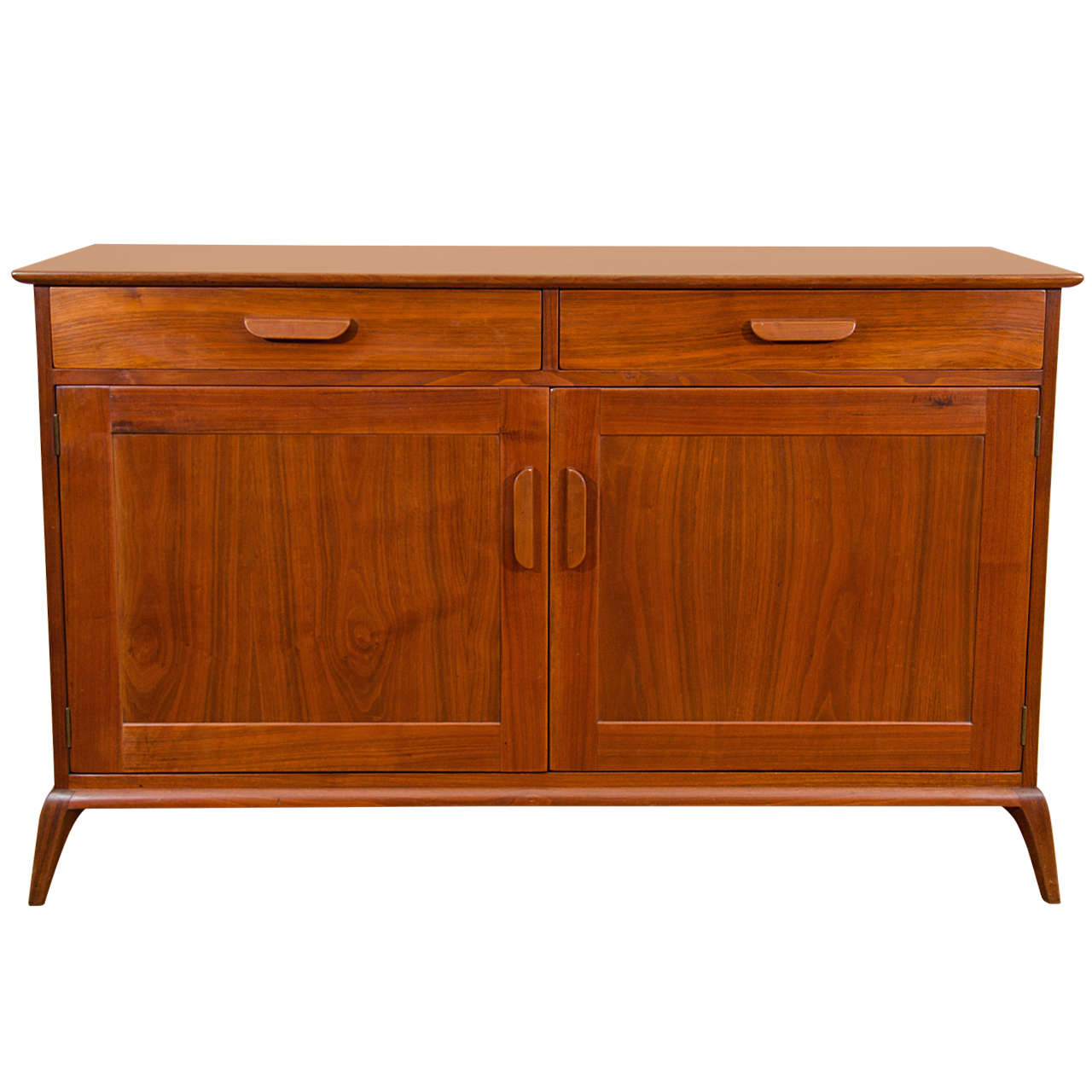 A Mid Century Teak Sideboard with Two Drawers and Cabinet