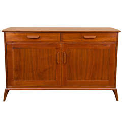A Mid Century Teak Sideboard with Two Drawers and Cabinet