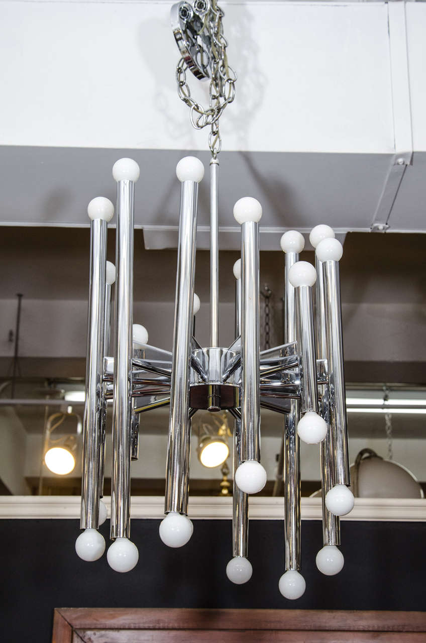 Gaetano Schiolari Chrome Chandelier 1