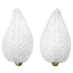 A Midcentury Pair of "Rugiodoso" Leaf Sconces by Barovier and Toso 10