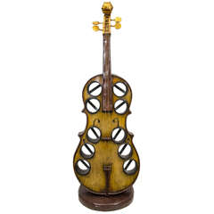 Vintage Sculptural Cello Form Wine Rack