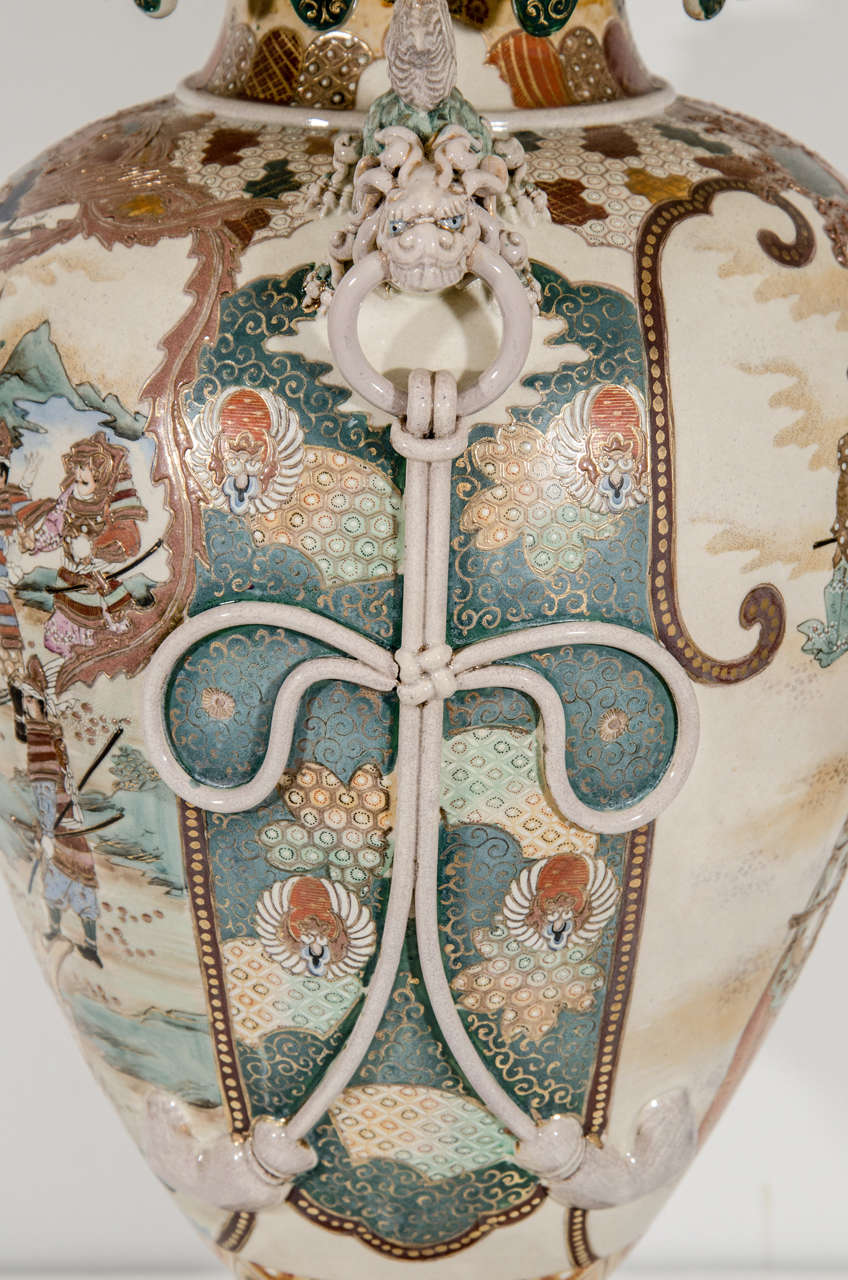 20th Century Antique Satsuma Ware Japanese Table Lamp