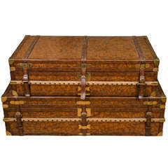 Pair of Vintage Trunks by Maitland Smith