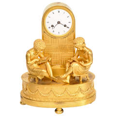 Antique Attractive Empire Ormolu Mantel Clock circa 1820