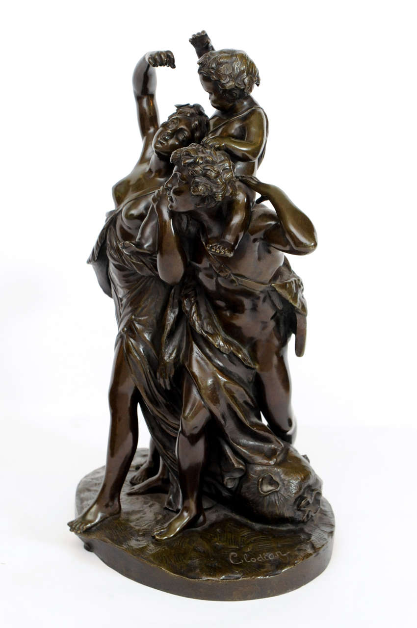 Napoleon III Claudion 1880 Bronze Sculpture of the Happy Family For Sale