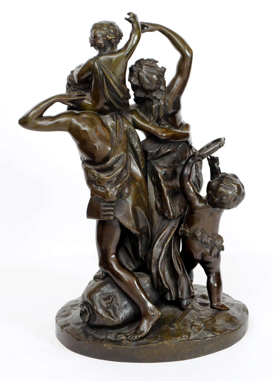 French Claudion 1880 Bronze Sculpture of the Happy Family For Sale