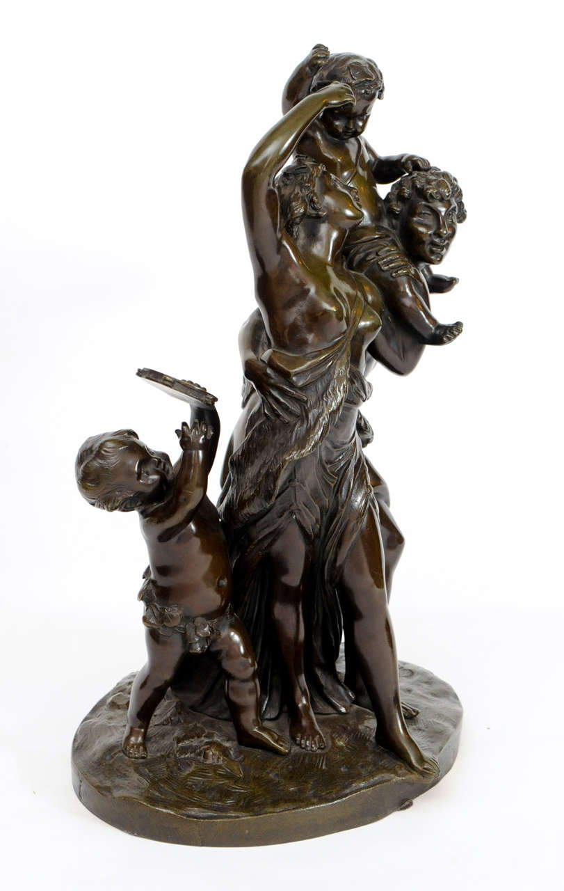 Cast Claudion 1880 Bronze Sculpture of the Happy Family For Sale