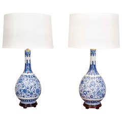 Chinese Blue and White Porcelain Lamps