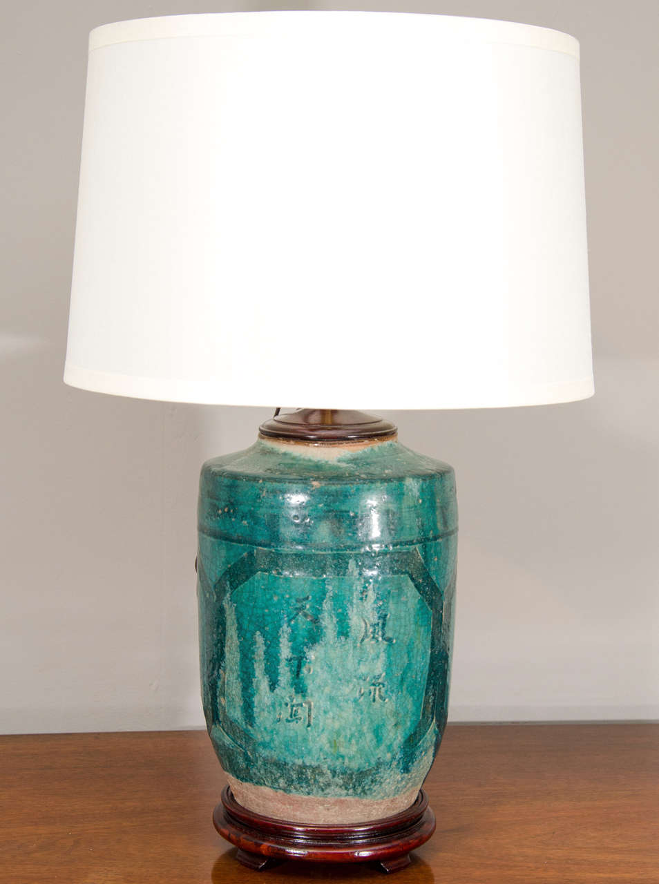 Jade Green Earthenware Lamp.
*Shade Not Included.