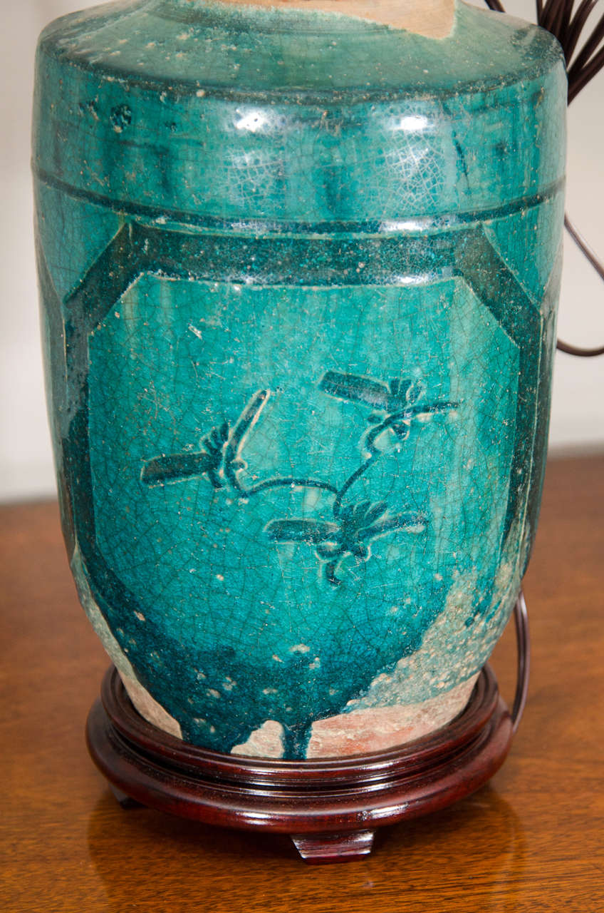 19th Century Chinese Earthenware Lamp 4