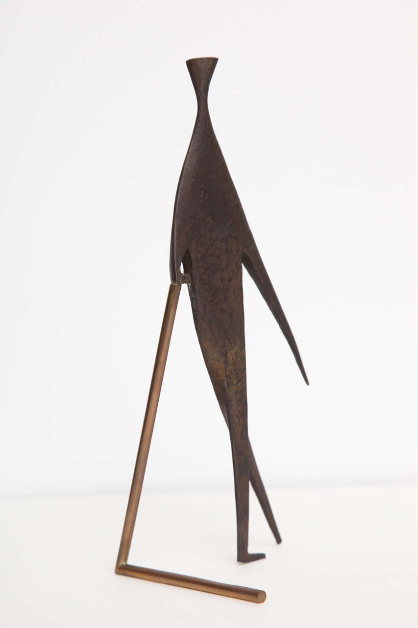 Hand-Crafted Sculpture, Metal, by Carl Aubock, C 1960, Austria