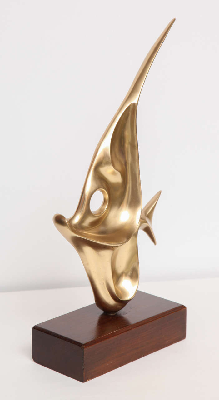 Brass Fish Sculpture In Excellent Condition In New York, NY