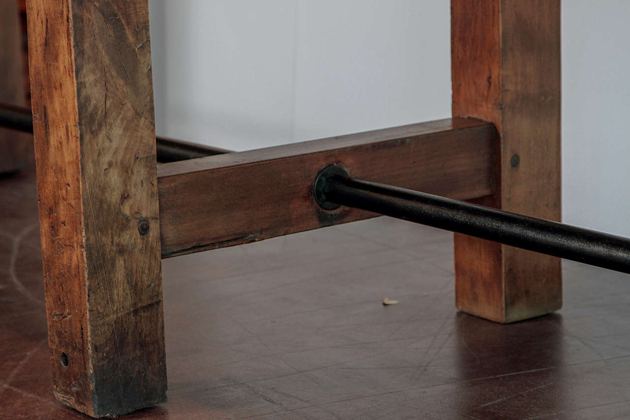 C.1920 French Oak Shop Table as Large Console Table 2