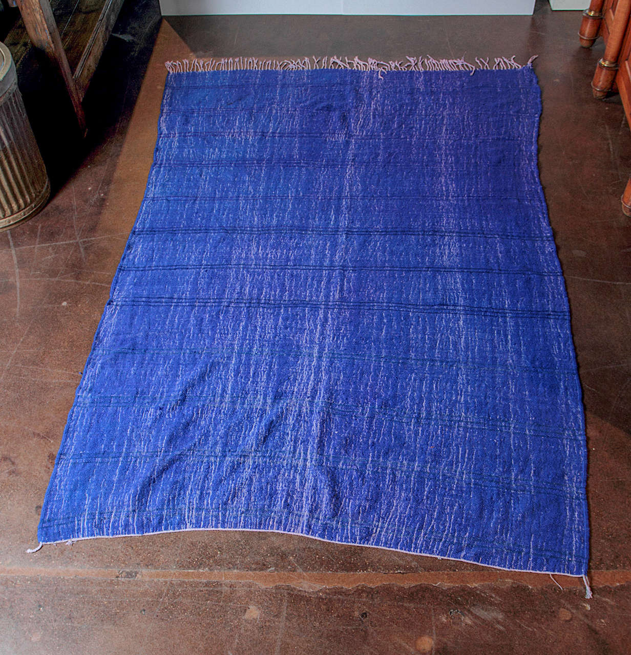 Vintage Blue Over Dyed Turkish Carpet For Sale at 1stDibs