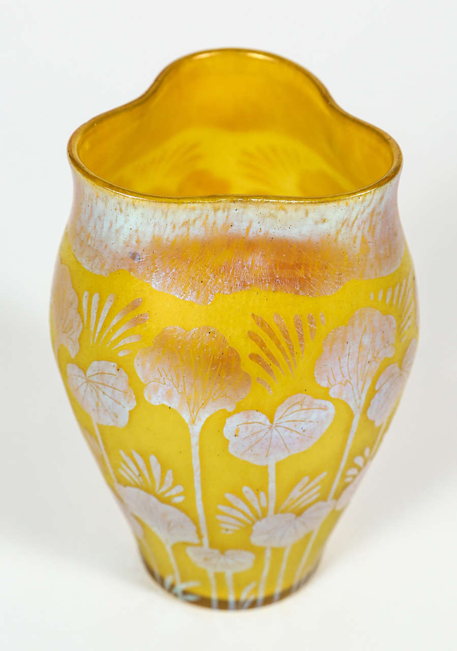 Etched Silberiris Vase by Loetz Glass