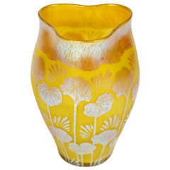 Etched Silberiris Vase by Loetz Glass