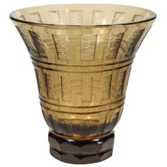 Vase mit säuregeätzter Vase von Daum