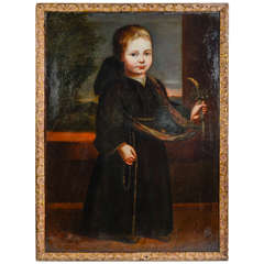 Portrait of a Child Dressed as a Monk, Framed, France, 18th Century