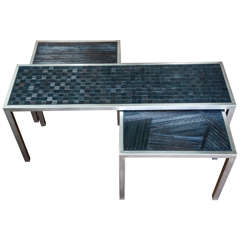 Pull-Out Coffee Table, Signed by French Designer Jean-François Reboul