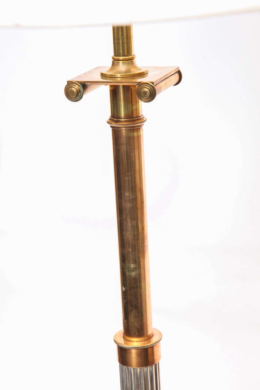 Floor Lamp Classical Modern brass height adjusts America 1930's In Good Condition For Sale In New York, NY
