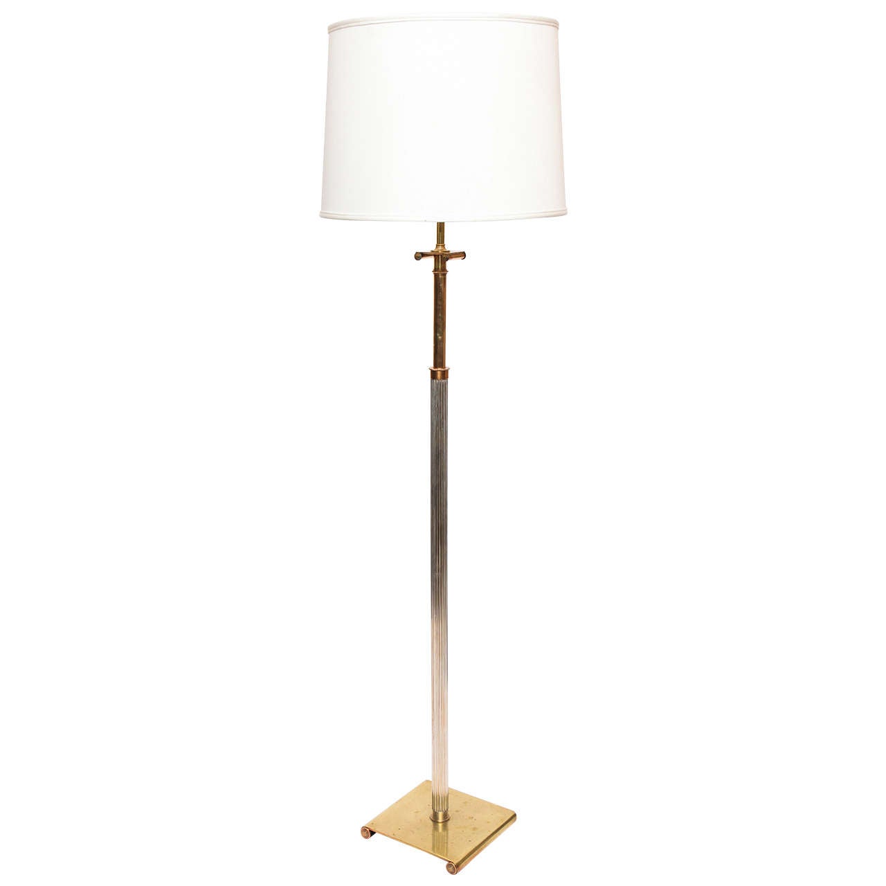 Floor Lamp Classical Modern brass height adjusts America 1930's For Sale