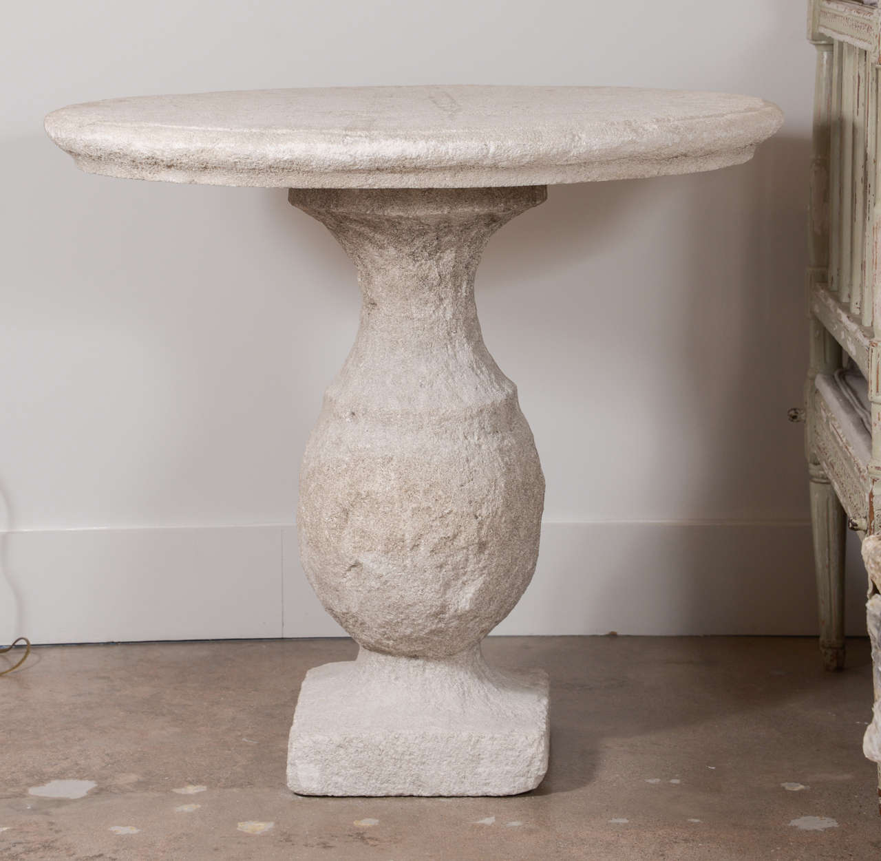 Oval Stone Pedestal Table