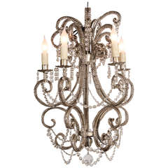 Vintage Beaded and Crystal Chandelier