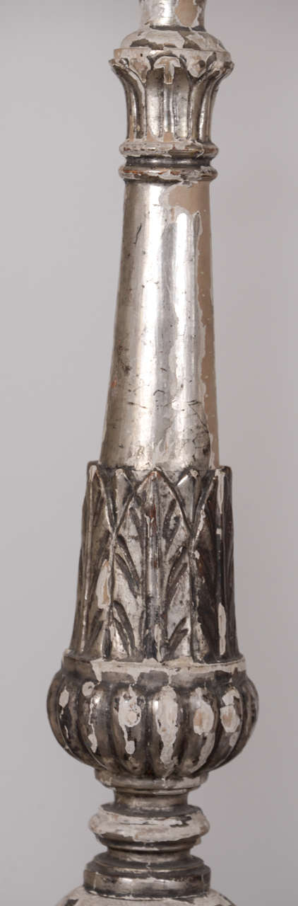 Pair of 19th Century Silver Gilt Altarsticks 1