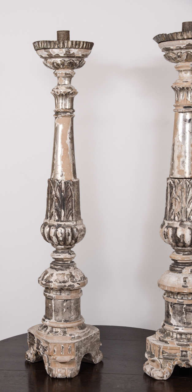 Pair of 19th Century Silver Gilt Altarsticks 3
