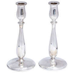 Cartier Pair of Sterling Silver Candlesticks