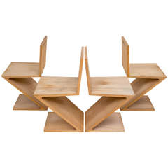 Zig Zag Chairs, Set of Four by Cassina, Milan