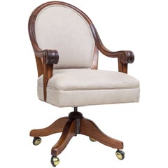 Late Victorian Walnut Desk Chair