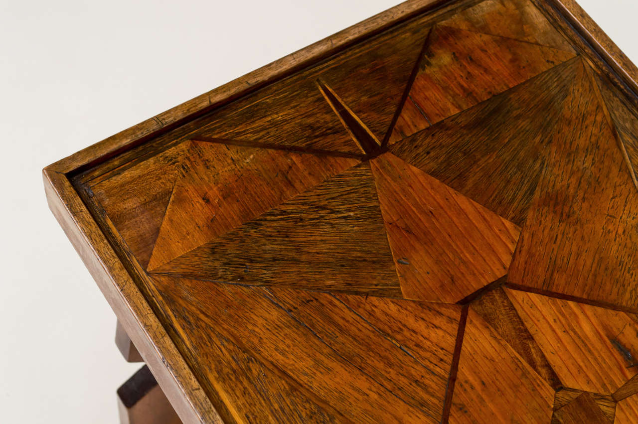 Marquetry Ameican Folk Art Coffee Table