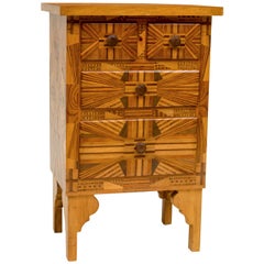 American Folk Art Three-Drawer Side Table