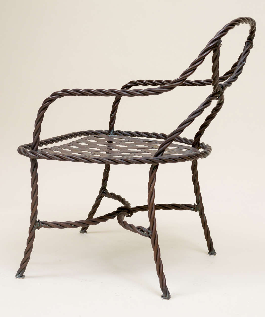 Mid-20th Century Bronze Cable Chairs In Good Condition For Sale In San Francisco, CA
