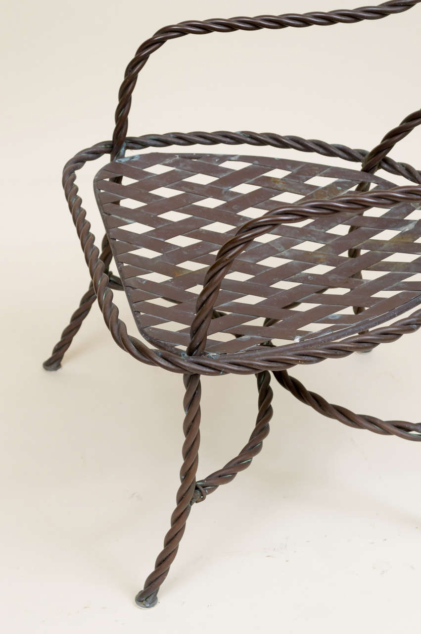Chaises câbles bronze du milieu du XXe siècle en vente 2